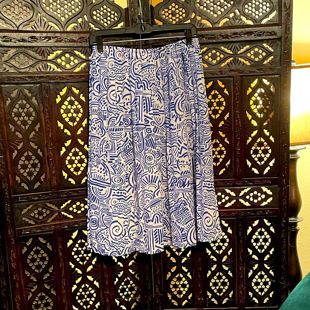 Vintage Blue Midi Skirt